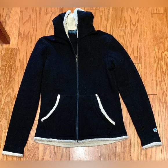 Women’s Small Black KUHL Alfpaca Full Zip Thumb Hole Fleece Hoodie - Picture 1 of 14